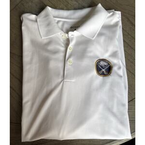 Buffalo Sabres NHL Hockey Antigua Brand White Men's Long Sleeve Polo Shirt XL